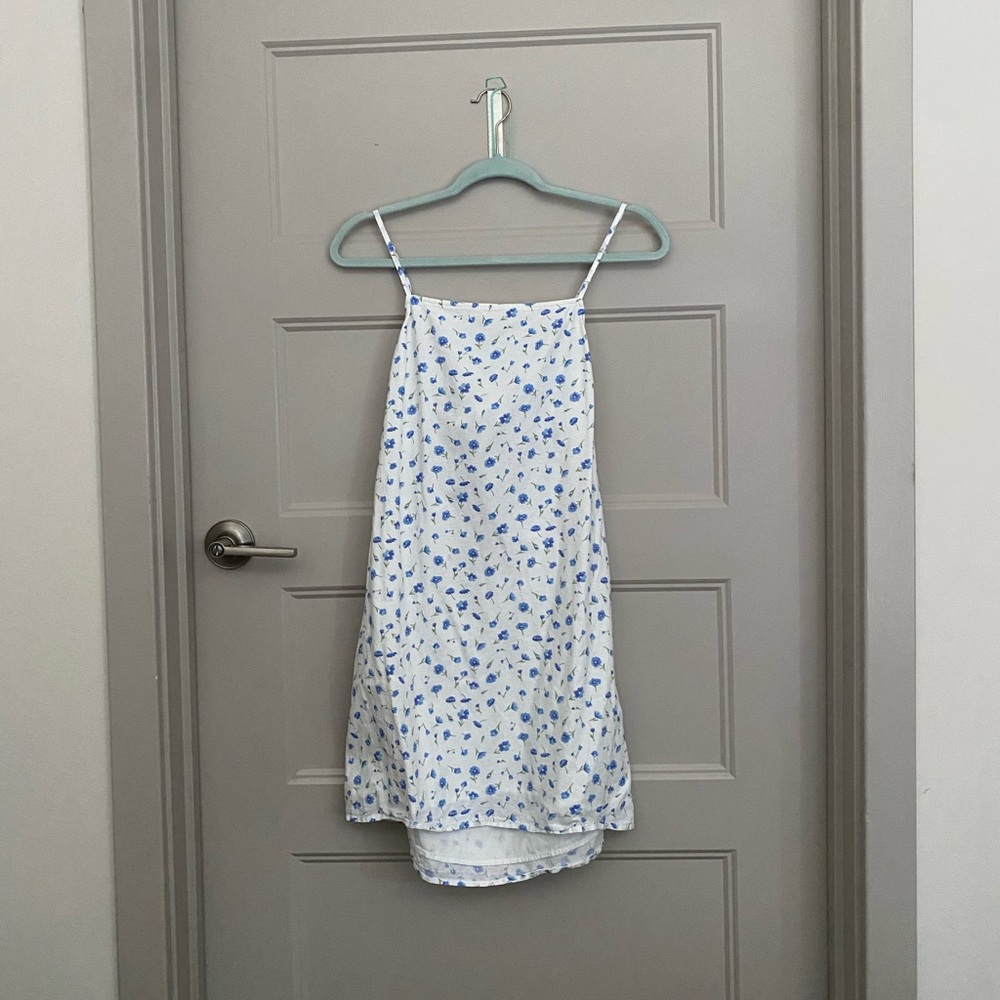 american eagle blue floral dress